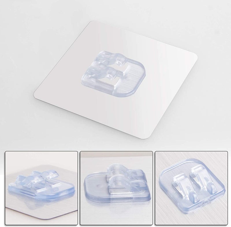 Styxon Plastic Shelf Adhesive Strong Sticker Hooks (Silver, 7 x 7 cm) - Pack of 4 Pieces - Image 5