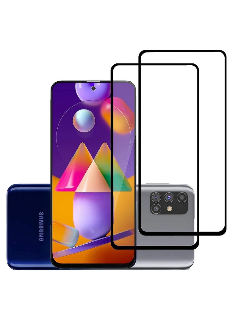 Super 2 Pieces Tempered Glass Screen Protector 5D Designed For Samsung Galaxy M31s Full Glue Edge to Edge Full Screen Coverage And Bubble Free - Image 1