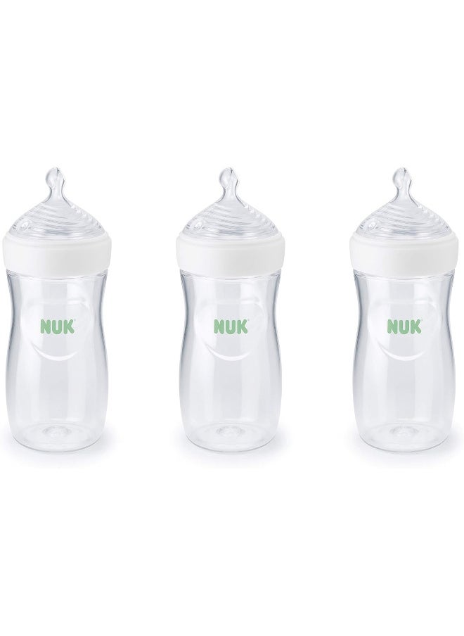 NUK NUK Simply Natural Baby Bottle with SafeTemp, 9 oz, 3 Pack  - Image 1
