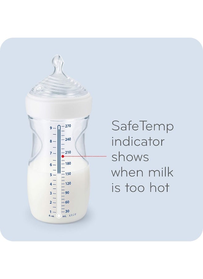 NUK NUK Simply Natural Baby Bottle with SafeTemp, 9 oz, 3 Pack  - Image 4