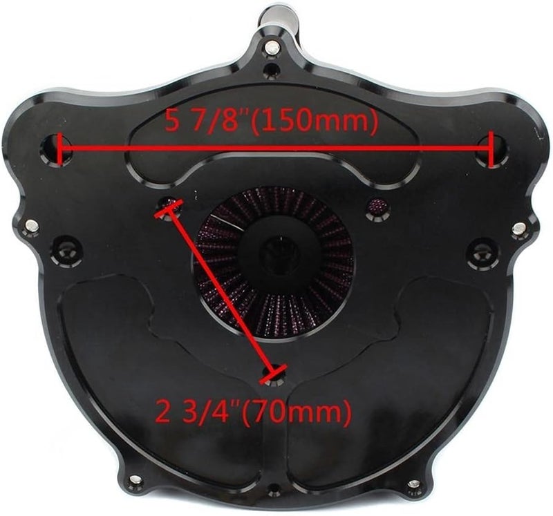 QASULER CNC Turbine Air Cleaner Intake Filter - Image 2