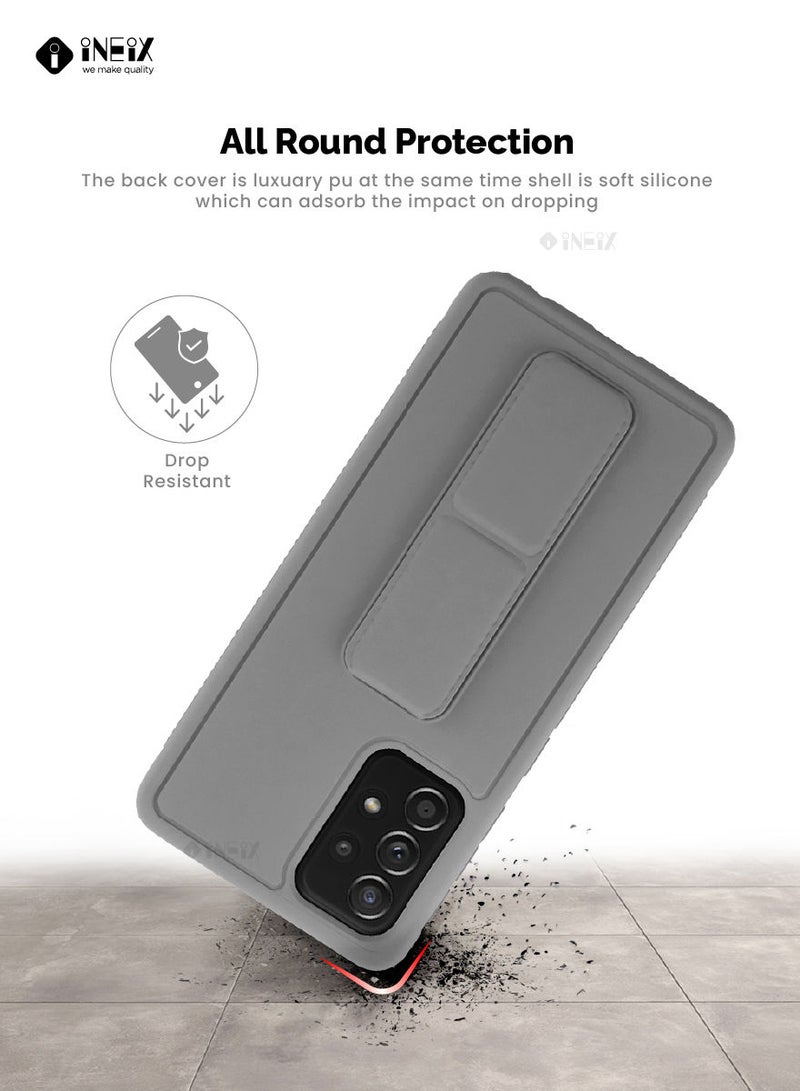 INEIX 3 in 1 Magnetic Hand Grip Holder Case For Samsung Galaxy A52 4G/5G Grey - Image 5