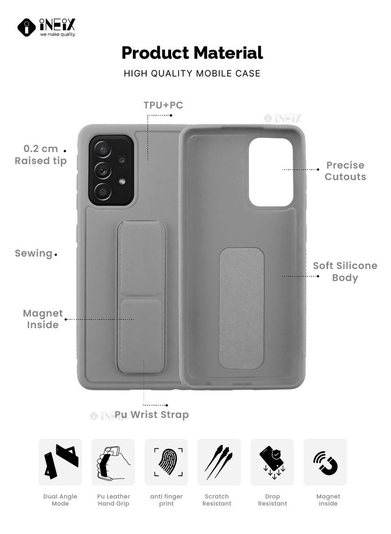 INEIX 3 in 1 Magnetic Hand Grip Holder Case For Samsung Galaxy A52 4G/5G Grey - Image 2