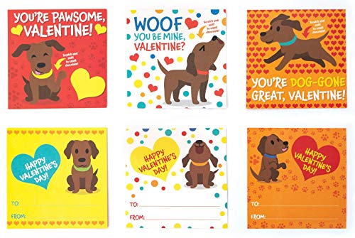 Playhouse Playful Puppies Chocolate Scented Scratch and Sniff 28 Card Valentine Exchange Box for Kids - Image 5