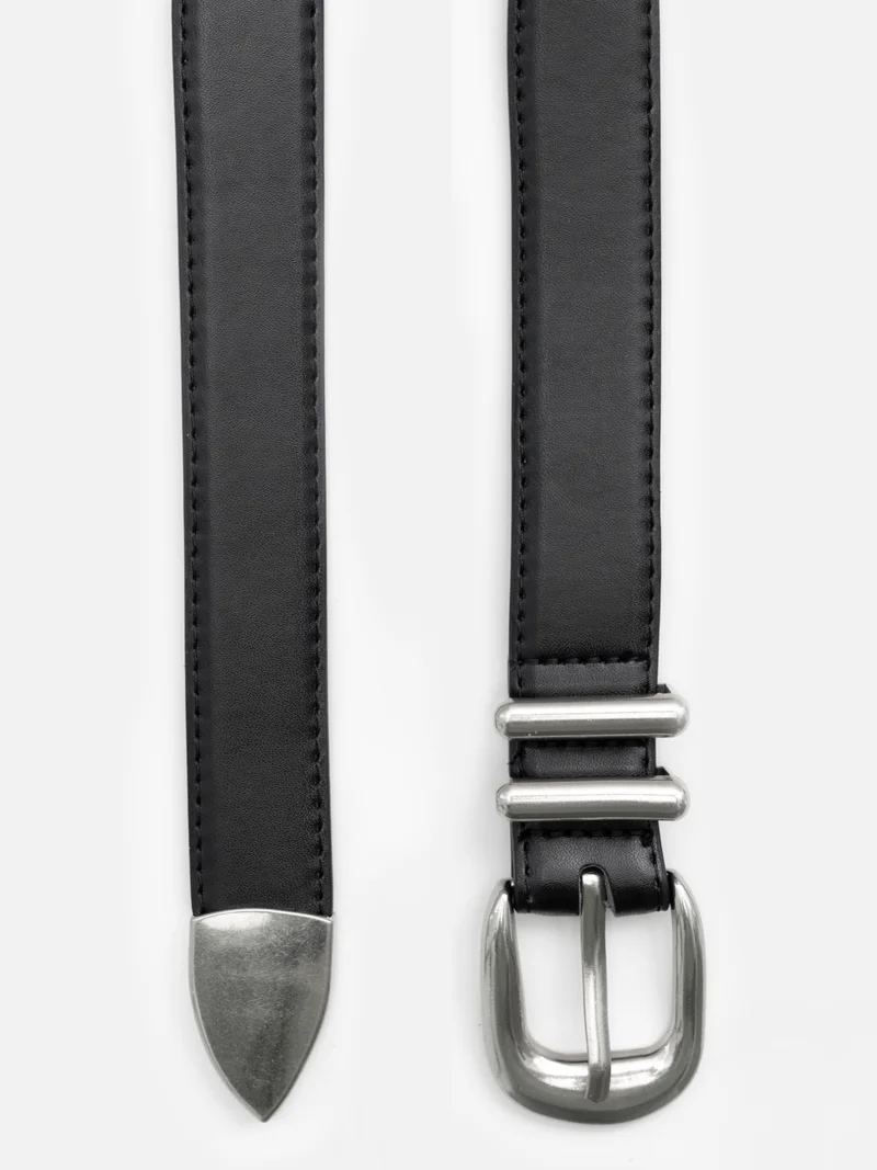 ليتشي Leather belt with metal details