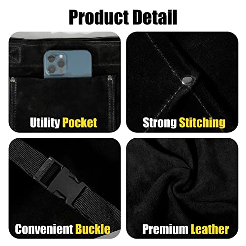 LeaSeek Leather Welding Pants - Heat & Flame Resistant Split Leather Safety Leg Protection for Men and Women, Adjustable M to XXXL - Image 5