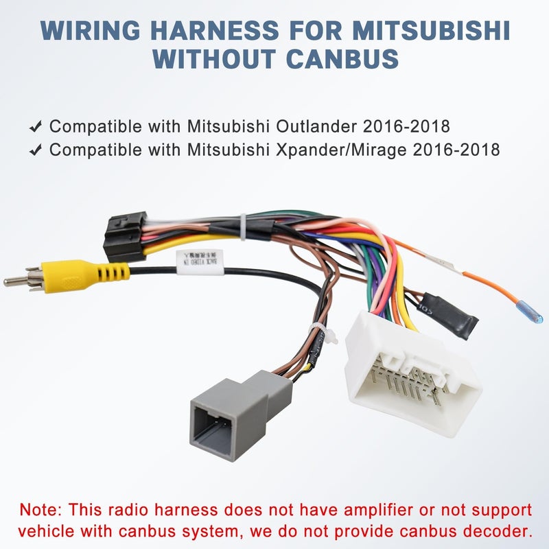 Fiegromech Android Car Stereo Adapter for Mitsubishi Outlander 2016-2018 - 20Pin Wiring Harness with Reversing RCA Connector - Image 4
