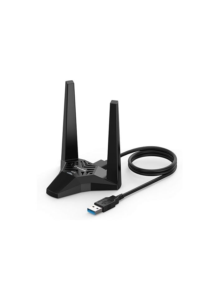 Wavlink USB 3.0 WiFi Adapter for PC, AC1300 Dual Band 5GHz+2.4GHz Wireless Network Adapter with High Gain Antennas for Windows XP/Vista/7/8/8.1/10/11 MacOS 10.7-10.15 - Image 4