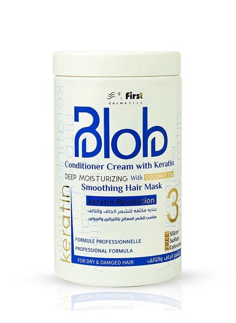 Blob Conditioner Cream With Keratin With Coconut Oil Smoothing Hair Mask  -1000 Ml