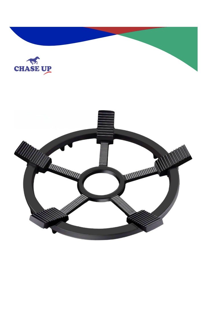 تشيس اب حلقة عمل موقد غاز 2 في 1 - حلقة غاز من الحديد الزهر المتين، حامل ثلاثي غير قابل للانزلاق للأواني الساخنة والمقالي وأواني القهوة، 23.5 سم - Image 1