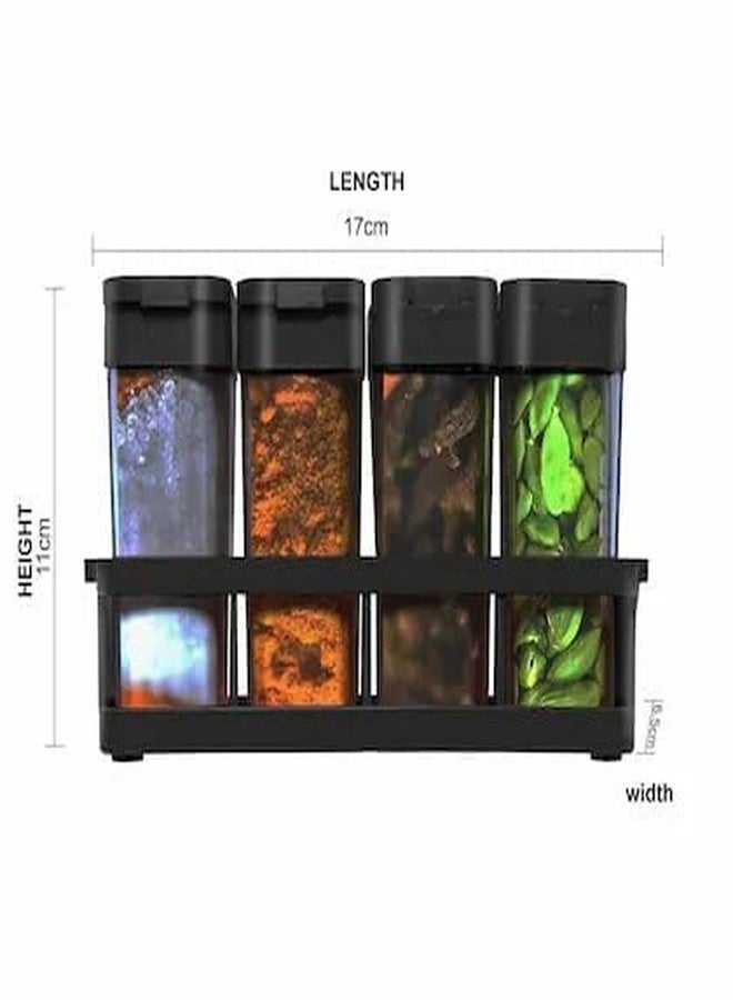 TECHNOWAYS SOLUTION Unbreakable Plastic Airtight Lid Square Kitchen 8 Pcs Spice Jar Masala Box Spice Container With Tray, Food-Grade Plastic, Multipurpose, Idle for Easy Flow (125 Ml/Multicolor) - Image 3