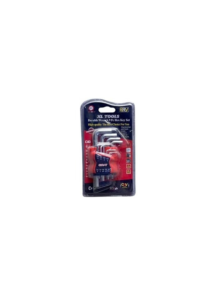 Generic 9 Piece Short Hex Key Set 