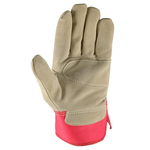 Wells Lamont Women'S Heavy Duty Leather Palm Work Gloves With Safety Cuff  Pink  Small (4113S-800) - Image 3