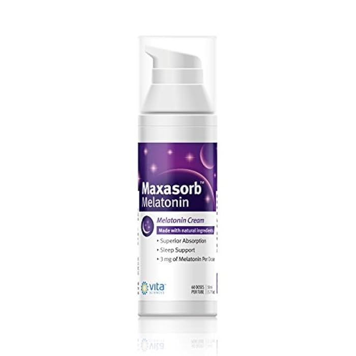 Vita Sciences كريم فيتا ساينس ماكسا سورب ميلاتونين للنوم غني بميلاتونين 3 ملغ - كريم ميلاتونين ليلي - كريم ميلاتونين غير معطر 3 ملغ. لوشن ميلاتونين موضعي يمكن استخدامه للوجه والجسم - Image 2