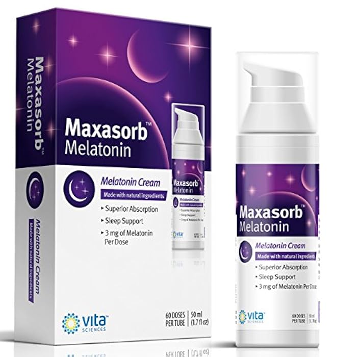 Vita Sciences كريم فيتا ساينس ماكسا سورب ميلاتونين للنوم غني بميلاتونين 3 ملغ - كريم ميلاتونين ليلي - كريم ميلاتونين غير معطر 3 ملغ. لوشن ميلاتونين موضعي يمكن استخدامه للوجه والجسم - Image 1