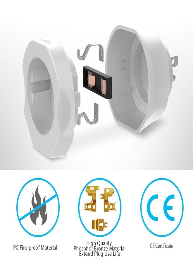 VINTAR American USA Canada Travel Adapter, European French FR 2 Pin to US 3 Pin Travel Adapter for USA Mexico Thailand Dominican CE-Type B, White - Image 4