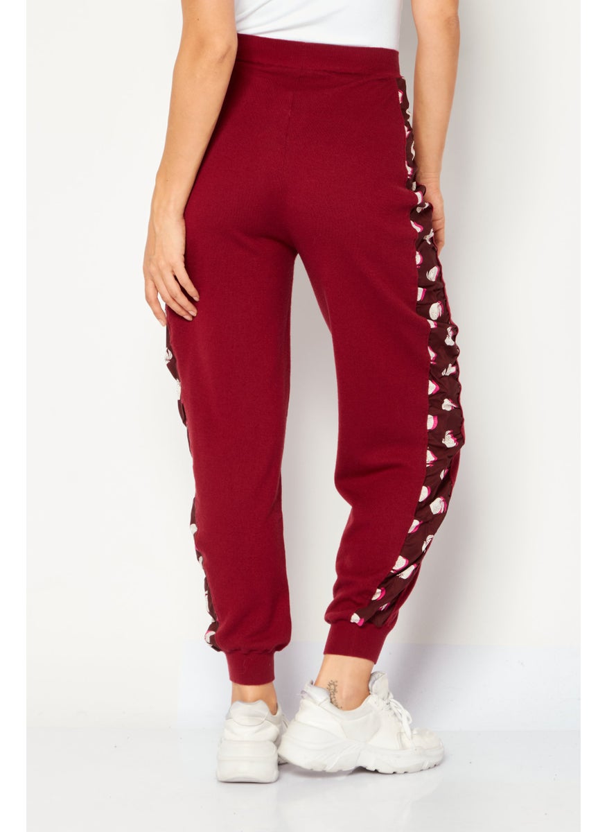 STELLA MCCARTNEY - Women Regular Fit Textured Pull On Sweatpants, Maroon - Image 1