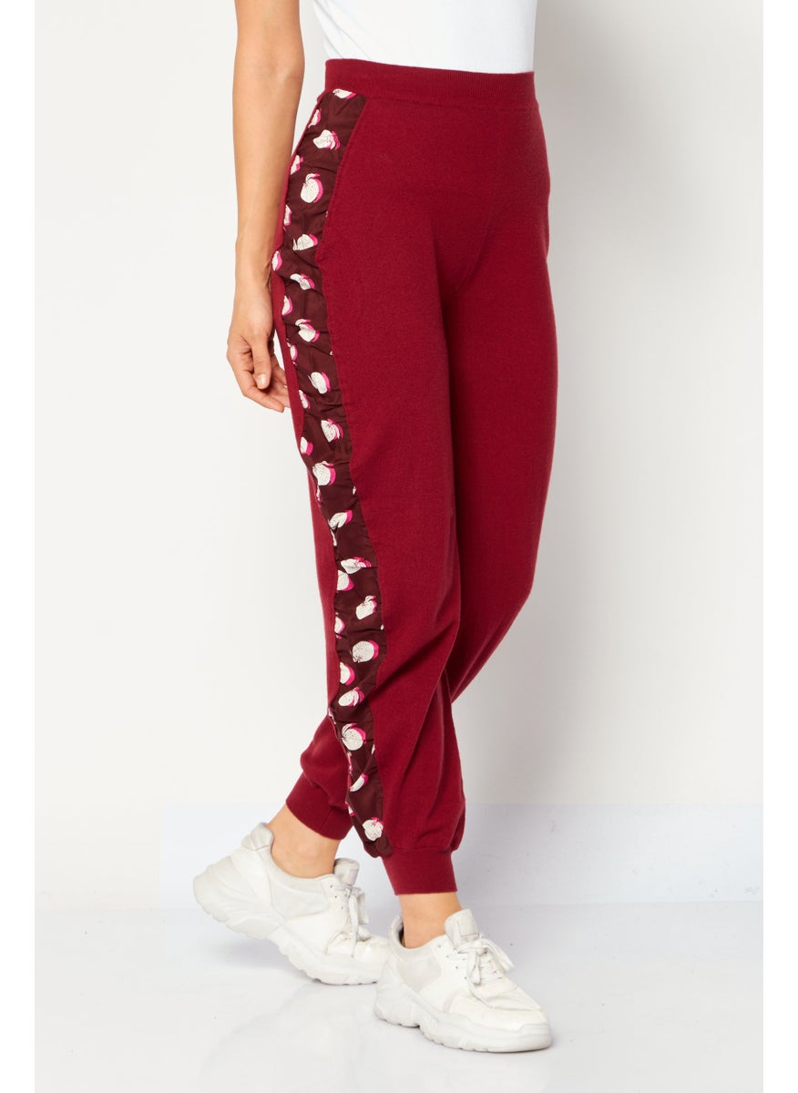 STELLA MCCARTNEY - Women Regular Fit Textured Pull On Sweatpants, Maroon - Image 1