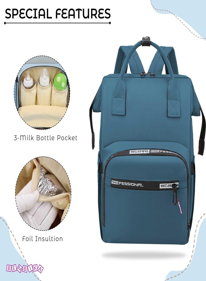 BEMBIKA Diaper Bags for Mom and Dad Kids Diaper Bags for Travel Backpack for Multi-Function Waterproof and Large Capacity-(Sapphire) - Image 4
