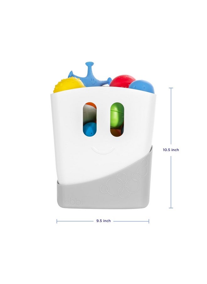 ubbi - Ubbi Freestanding Bath Toy Organizer Bath Caddy with Removable Drying Rack Bin and Scoop for Toddlers and Baby, Gray - Image 1