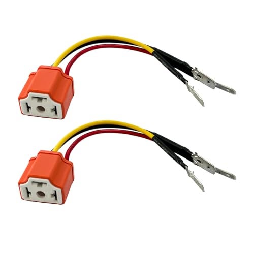 Suvnie 2 PCS H4 HB2 9003 Wiring Harness Headlight Socket, 16AWG Ceramic Headlight Connector, Pigtail Socket Female Plug, Fog Light Retrofit Car Accessories for Truck Boat - Image 1