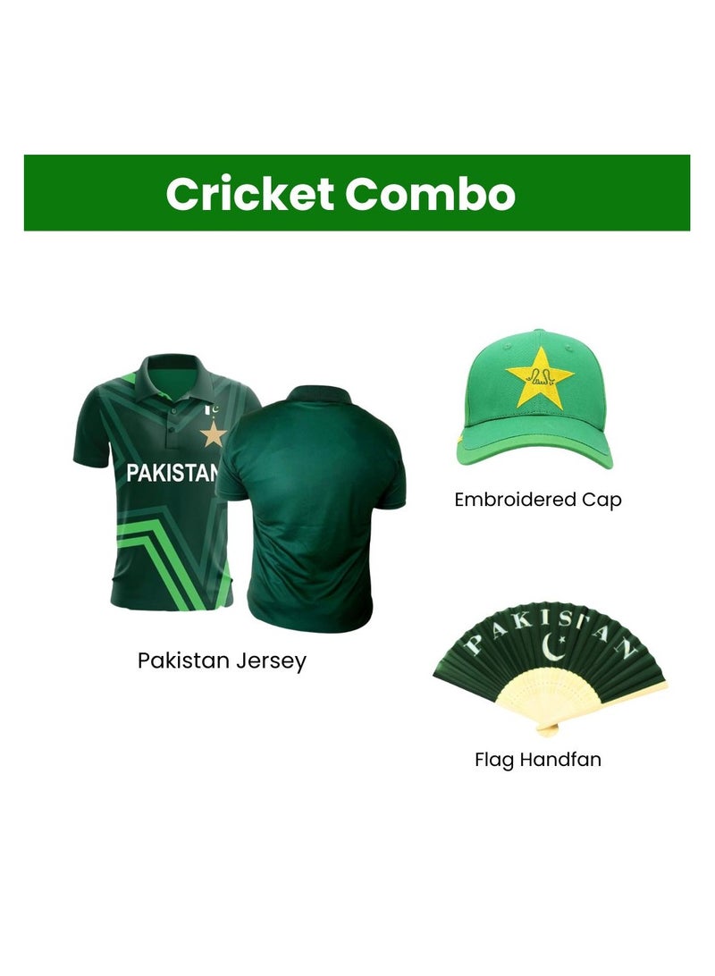PRINTSHOP4ME Pakistan Cricket Combo–T-Shirt,Cap&Hand Fan For Celebrations Match Days&Events  - Image 2