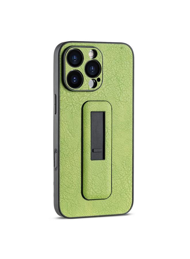 S-TOP Case For iPhone 16 Pro Max PU Leather Push-pull Bracket Shockproof Phone Case - Image 1