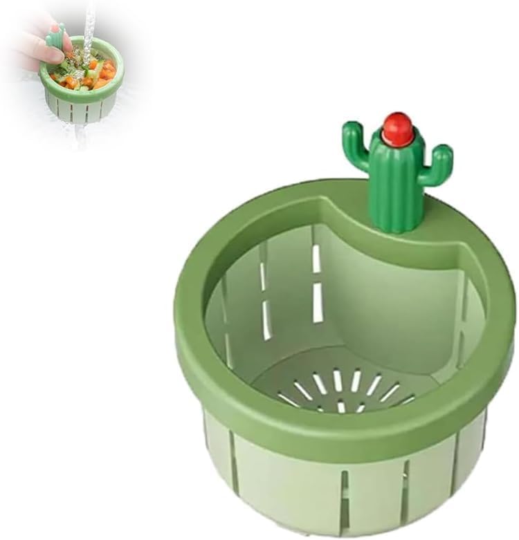 Chiransi Cactus Kitchen Sink Drain Strainer,Kitchen Waste Collector & Filter,Multi-Functional Sink Draining Basket (Multicolor) (Pack of 1) (Cactus Sink) - Image 1