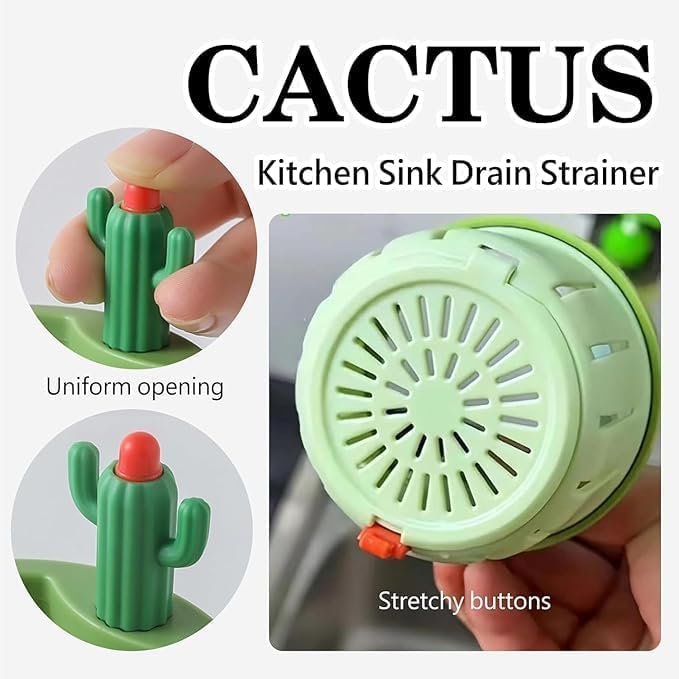 Chiransi Cactus Kitchen Sink Drain Strainer,Kitchen Waste Collector & Filter,Multi-Functional Sink Draining Basket (Multicolor) (Pack of 1) (Cactus Sink) - Image 4