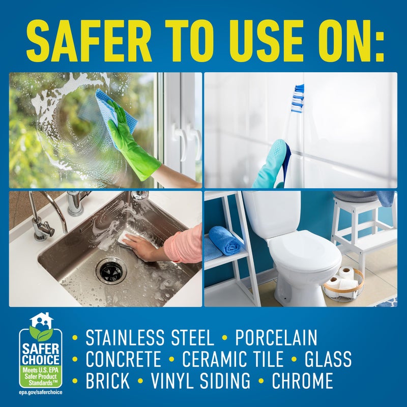 CLR Calcium, Lime & Rust Remover, Blasts Calcium, Dissolves Lime Deposits, Zaps Stubborn Rust Stains and Hard Water Deposits, 26 Ounce Spray Bottle (Pack of 2) - Image 4