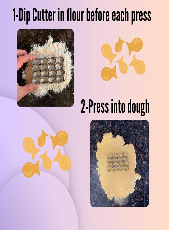 ROYALTY ESSENTIALS Mini Tiny Goldfish Fish Cracker Cookie Cutter Mold Baked Shaped Maker for Kids Mini Gluten Free DIY 1 inch (Goldfish) (Goldfish) - Image 3