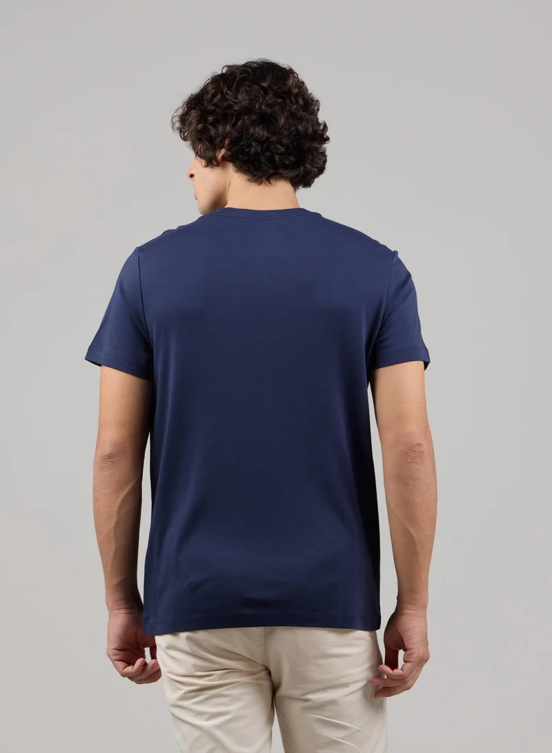 Just Nature Navy Soft Cotton Premium Round Neck T-Shirt for Men | Best Price UAE