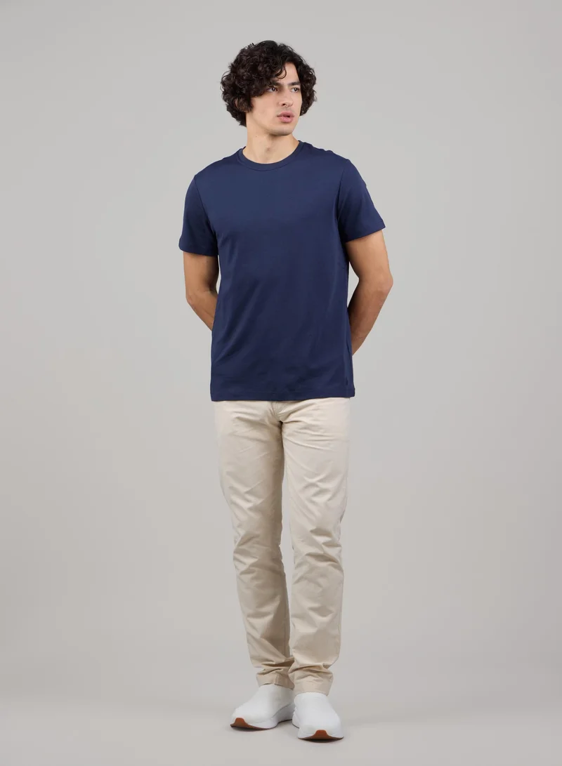 Just Nature Navy Soft Cotton Premium Round Neck T-Shirt for Men | Best Price UAE