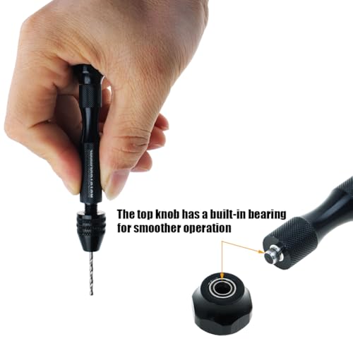 AUTOTOOLHOME Precision Pin Vise Hand Drill with 25pcs Micro Twist Drill Bits Set (0.5-3.0mm) Mini Hand Drill Rotary Tool for PCB,Metal,Wood,Jewelry,Plastic,Resin Manual Making DIY Assembling Drilling - Image 2