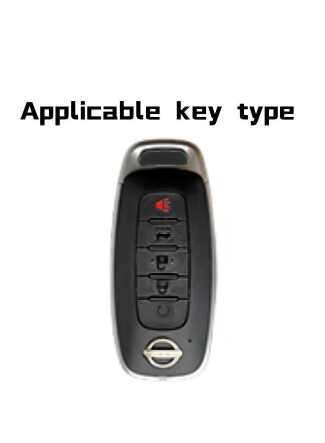 NOSKIN Heavy-duty Zinc Alloy Key fob Covers, Keychain, Key Cases, Accessories Compatible with Nissan (Model-B 5 Buttons) - Image 2