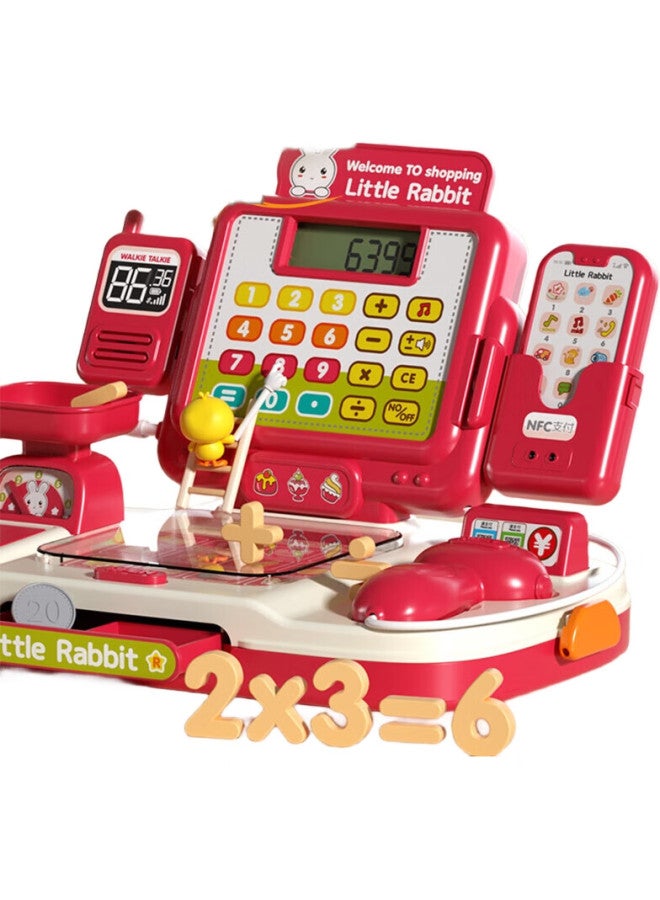 Xst Children'S Supermarket Cash Register Toy, Girls' Pretend Play Set, Girls' Realistic Shopping Counter, New Year Gift - Image 1
