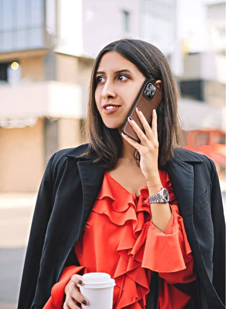 ELTRAZONE Compatible with iPhone 14 Pro max Case Premium PU Leather Slim Protective Business Design Luxury Rugged Shockproof Anti-Scratch Non-Slip Phone Cover with Soft Edge Cases 2022-Brown - Image 4