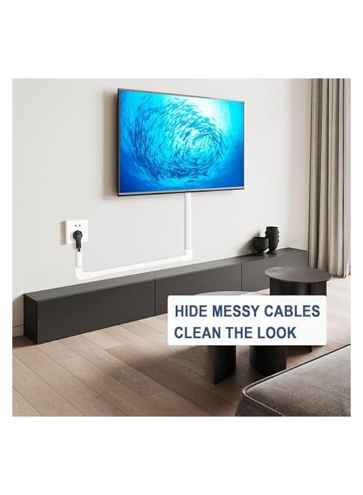 erorex 157in Cord Cover Raceway Kit, Paintable Cable Concealer, Cable Covers Wire Covers for Cords on Wall, Easy Install Cable Management Kit - Image 3