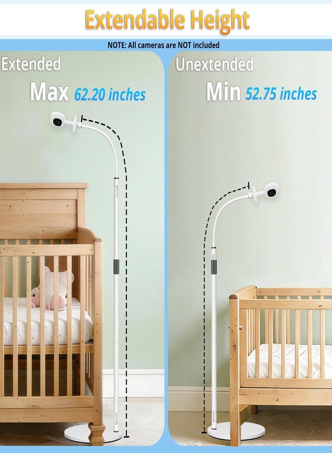 Derebir Stable Baby Monitor Floor Stand Holder Mount for Momcozy BM01/BM03/BM04, TP-Link Tapo C200/C210/C220, Kasa Camera EC70/EC71/KC410S, Nanit Pro & Flex Stand and Cameras with 1/4 Thread Hole - Image 5