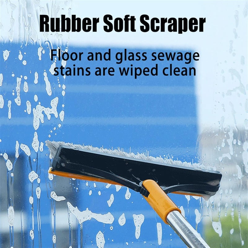 woobles 2 in 1 Floor Brush Scrub Brush, Adjustable V-Shaped Cleaning with Long Handle, Bathroom Kitchen Crevice Squeegee, 120 Degree Rotating Removable Head, Scrub Brushes for Cleaning (Green) - Image 5