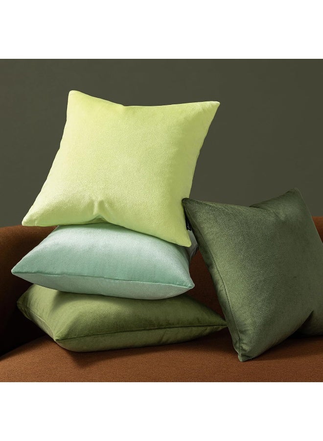 Phantoscope Pack of 2 Velvet Decorative Throw Decorative Pillow Cover Soft Solid Square Cushion Case for Couch Green 20 x 20 inches 50 x 50 cm - Image 5