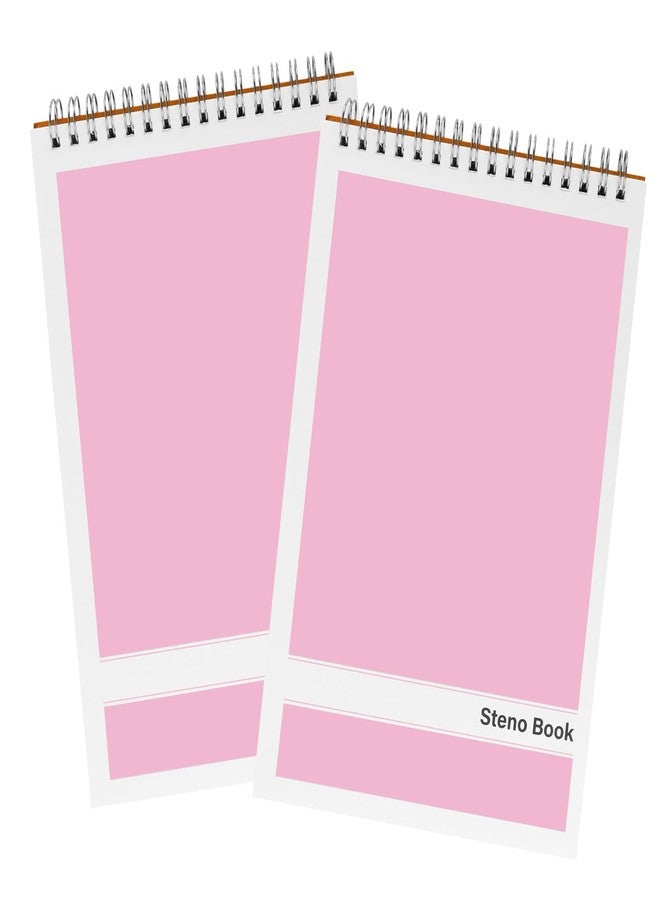 Duxesuk Steno Pads - 6x9 Inches 80 Sheets Steno Notebooks for Writing Notes in School, University, College & Office (2PCS Pink) - Image 1