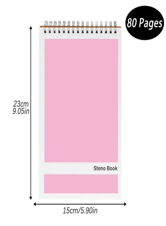 Duxesuk Steno Pads - 6x9 Inches 80 Sheets Steno Notebooks for Writing Notes in School, University, College & Office (2PCS Pink) - Image 3