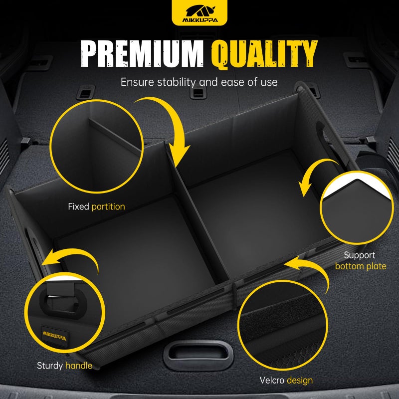 MIKKUPPA Car Trunk Organizer - 75L Collapsible Trunk Organizer for Groceries, Trunk Storage Organizers for SUV Auto Truck Van with Non Slip Bottom (Black) - Image 4