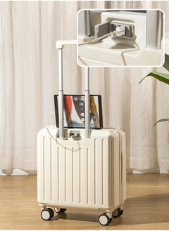 Occuwzz Ultra-Light Expandable 18-Inch Hardside Spinner Carry-On Luggage with TSA Lock white  - Image 1