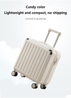 Occuwzz Ultra-Light Expandable 18-Inch Hardside Spinner Carry-On Luggage with TSA Lock white  - Image 4
