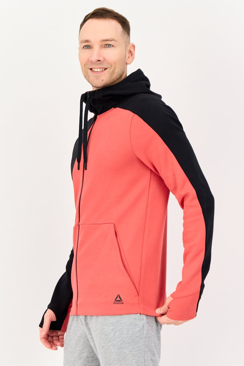 Reebok هودي كامل بسحاب مزدوج اللون للرجال، متعدد الألوان - Image 4