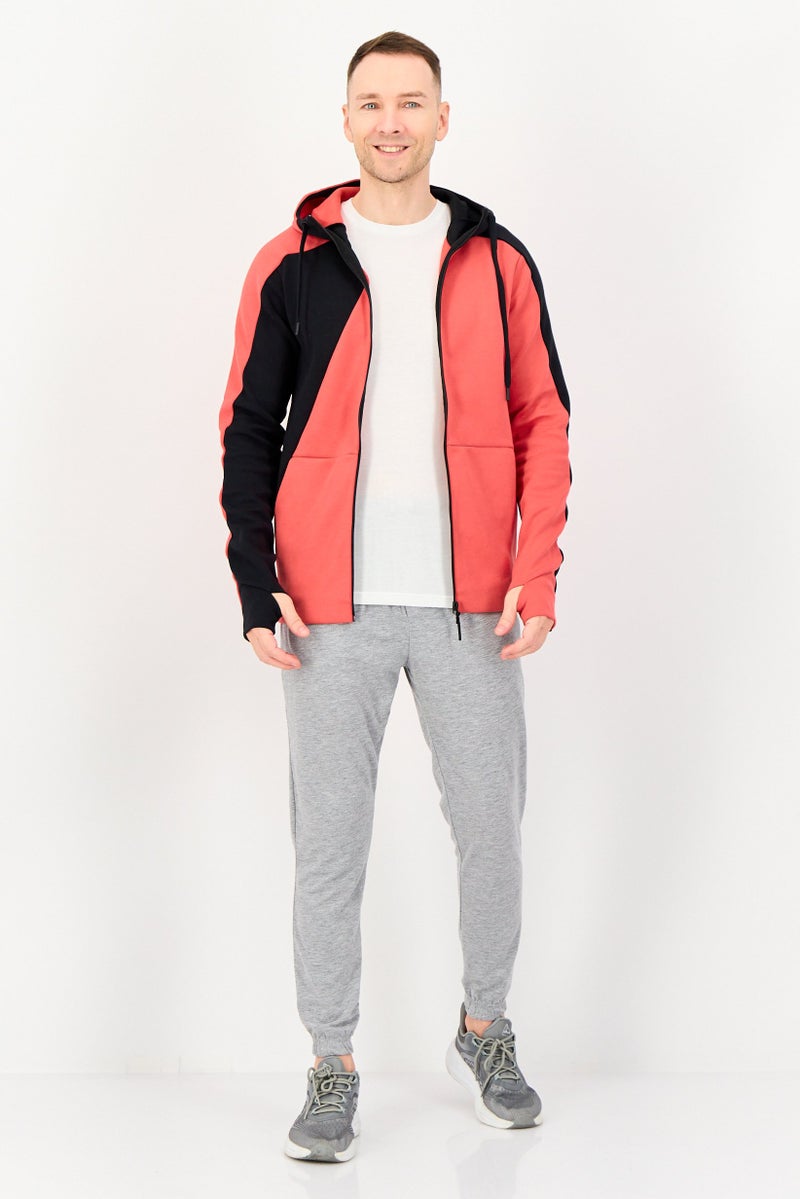 Reebok هودي كامل بسحاب مزدوج اللون للرجال، متعدد الألوان - Image 3