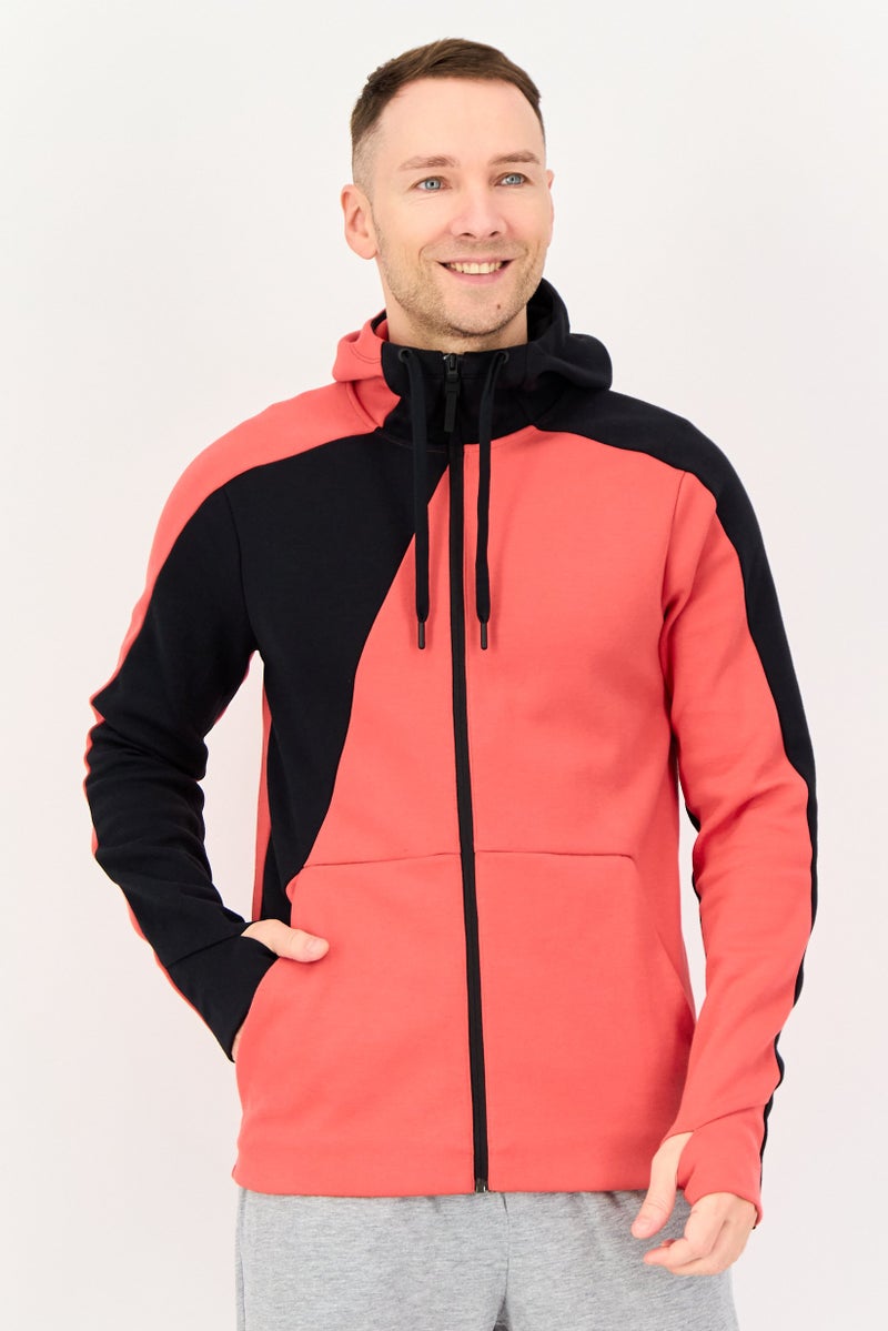 Reebok هودي كامل بسحاب مزدوج اللون للرجال، متعدد الألوان - Image 1