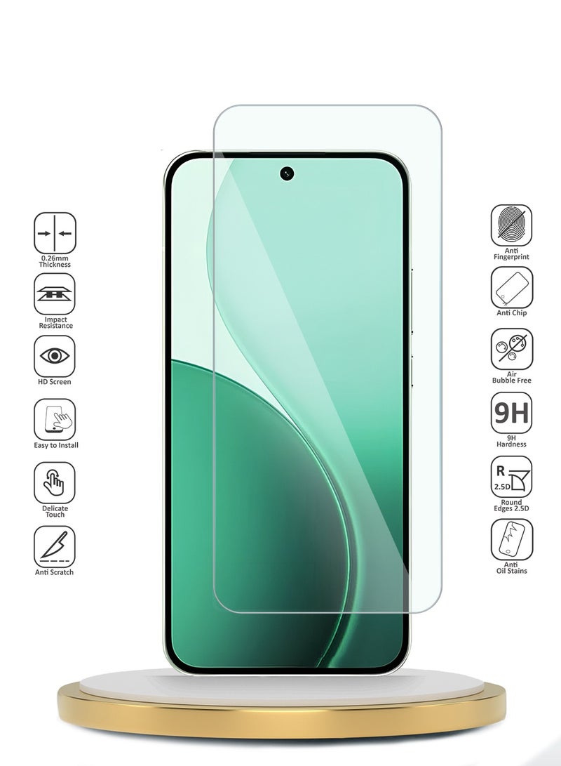 دبليو تيك واقٍ من الزجاج المقسى مع حواف منحنية 9H 2.5D للجهاز Oppo Reno14 5G 2025 من سلسلة WTech Premium (MSG9CN) - شفاف - Image 2